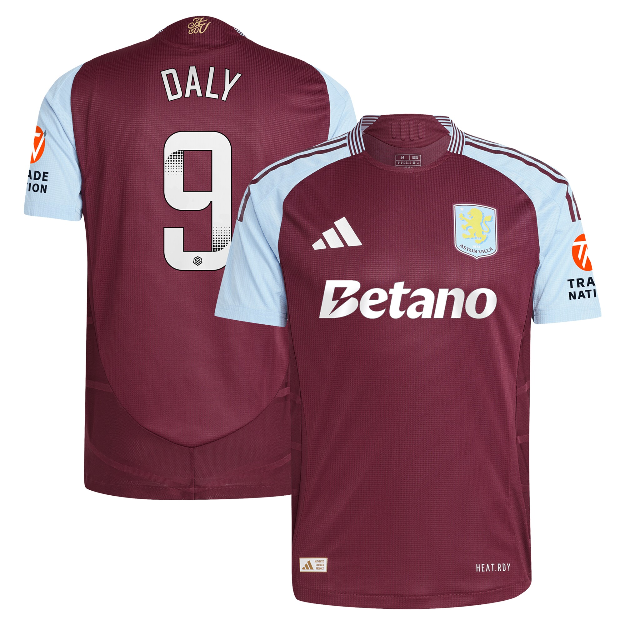 Explore the aston villa wsl adidas home authentic shirt 2024-25 with daly 9 printing Collection of Aston Villa jerseys. Authentic, high-quality football shirts for every supporter, available worldwide.