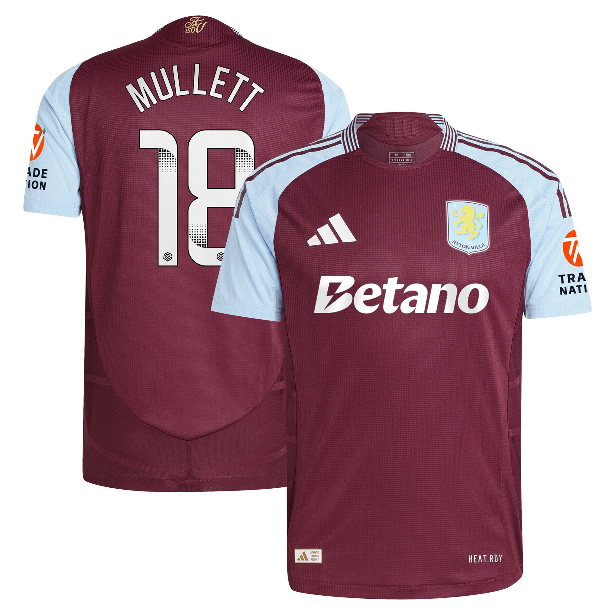Explore the aston villa wsl adidas home authentic shirt 2024-25 with mullett 18 printing Collection of Aston Villa jerseys. Authentic, high-quality football shirts for every supporter, available worldwide.