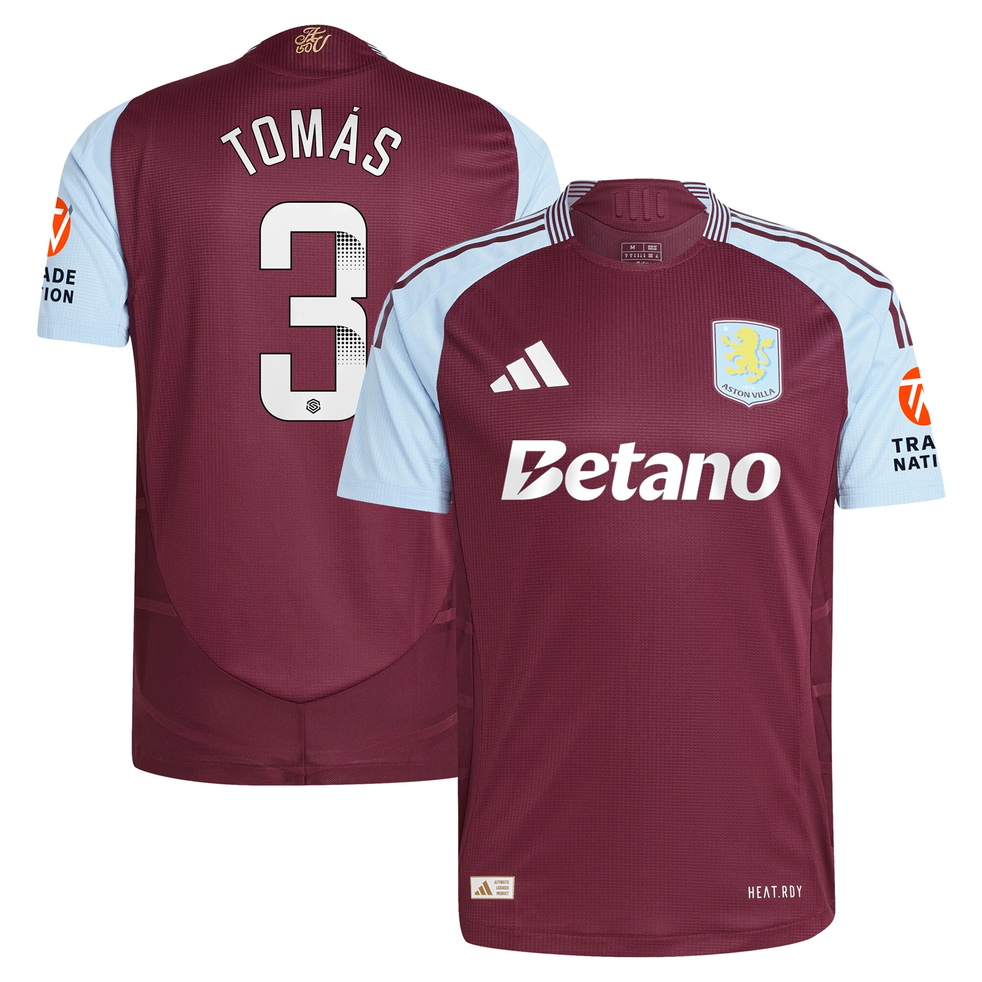 Explore the aston villa wsl adidas home authentic shirt 2024-25 with tomás 3 printing Collection of Aston Villa jerseys. Authentic, high-quality football shirts for every supporter, available worldwide.