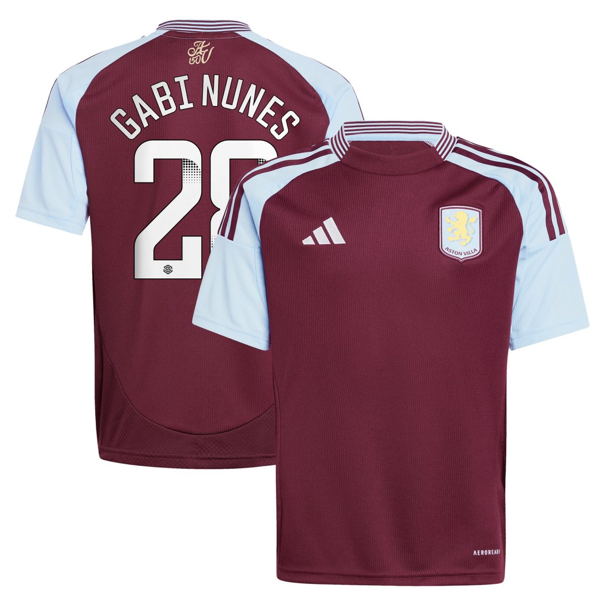 Explore the aston villa wsl adidas home shirt 2024-25 – kids with gabi nunes 28 printing Collection of Aston Villa jerseys. Authentic, high-quality football shirts for every supporter, available worldwide.
