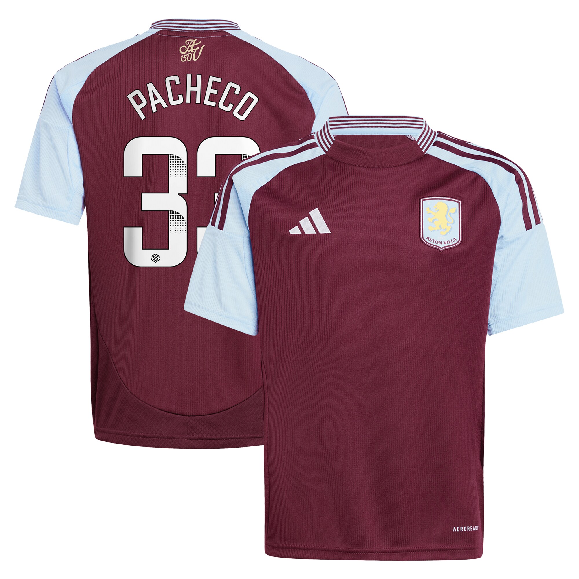Explore the aston villa wsl adidas home shirt 2024-25 – kids with pacheco 33 printing Collection of Aston Villa jerseys. Authentic, high-quality football shirts for every supporter, available worldwide.