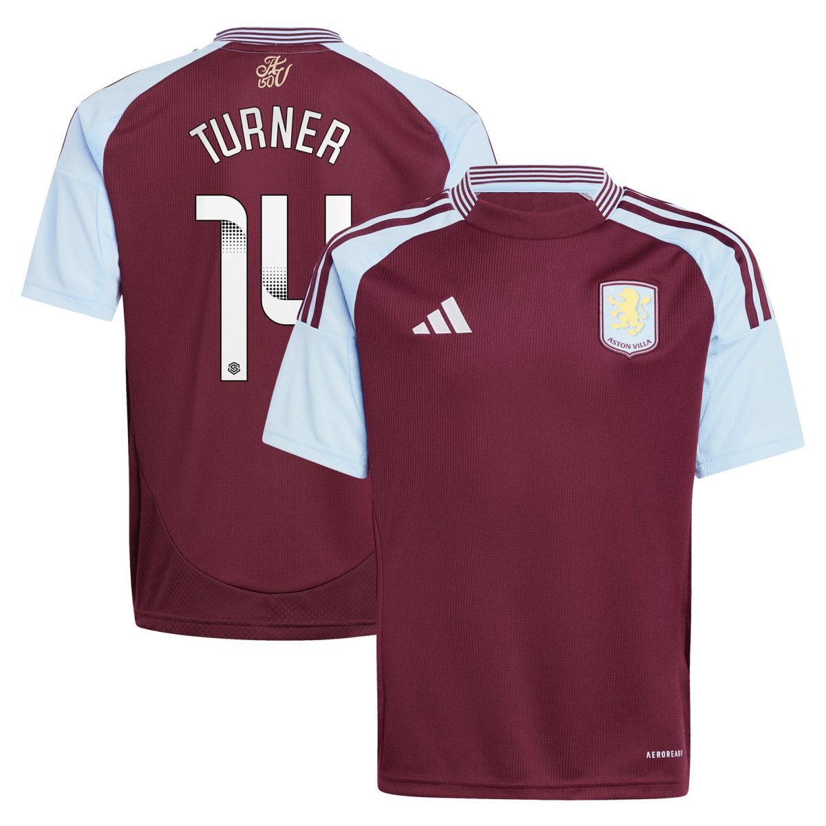 Explore the aston villa wsl adidas home shirt 2024-25 – kids with turner 14 printing Collection of Aston Villa jerseys. Authentic, high-quality football shirts for every supporter, available worldwide.