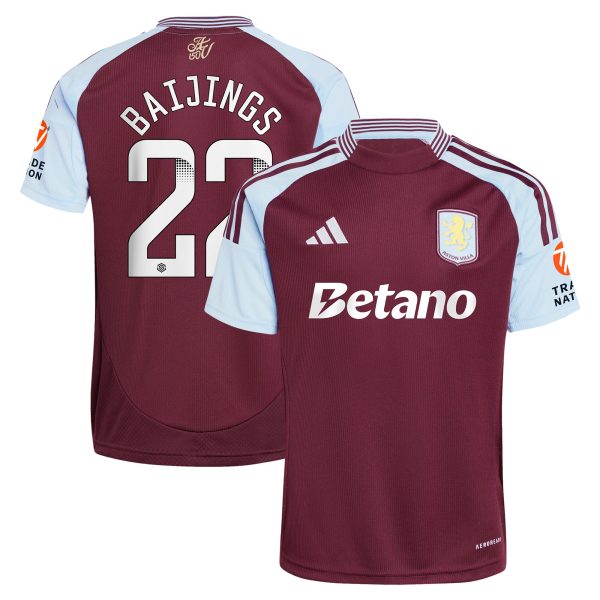 Explore the aston villa wsl adidas home shirt 2024-25 with baijings 22 printing Collection of Aston Villa jerseys. Authentic, high-quality football shirts for every supporter, available worldwide.