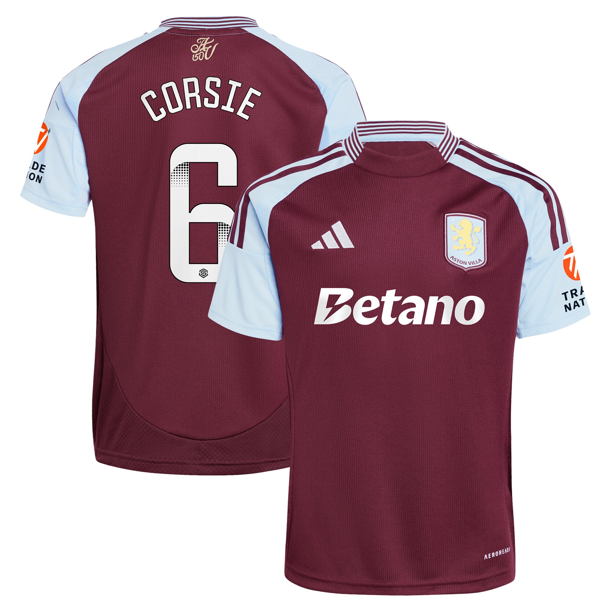 Explore the aston villa wsl adidas home shirt 2024-25 with corsie 6 printing Collection of Aston Villa jerseys. Authentic, high-quality football shirts for every supporter, available worldwide.