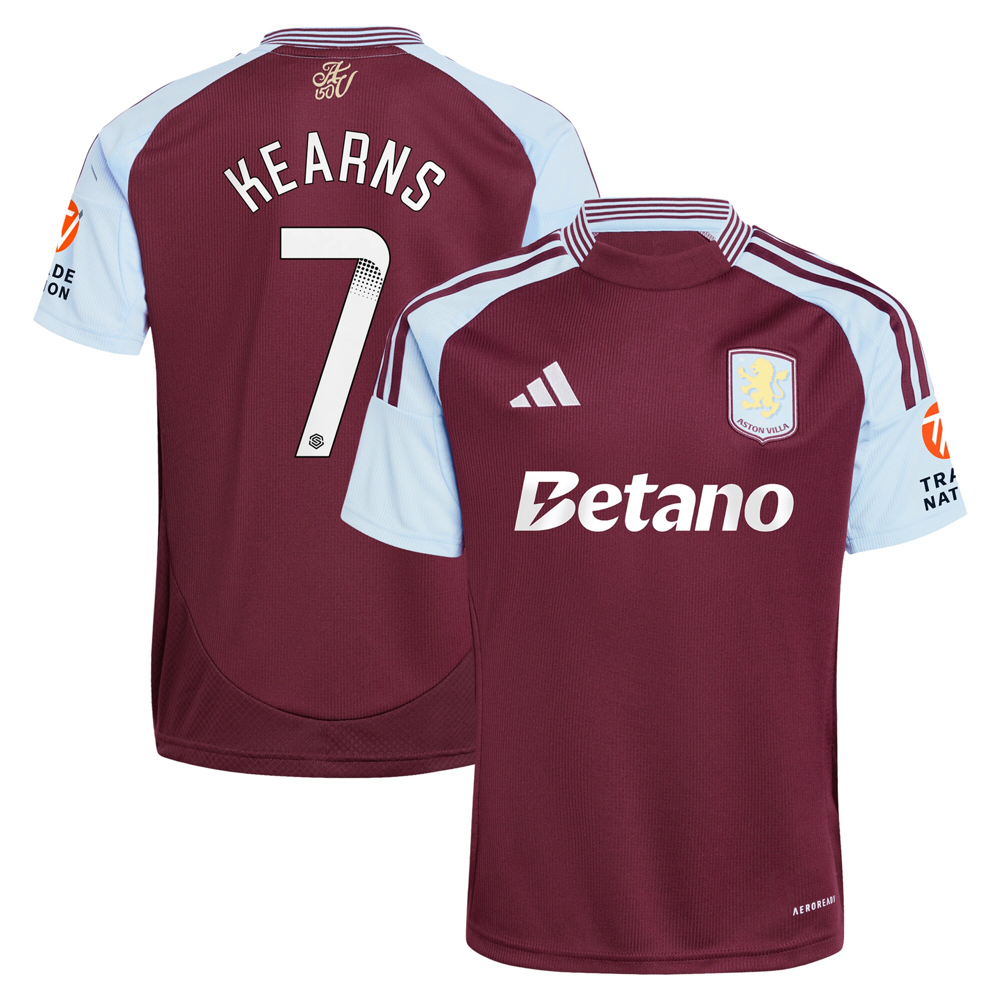 Explore the aston villa wsl adidas home shirt 2024-25 with kearns 7 printing Collection of Aston Villa jerseys. Authentic, high-quality football shirts for every supporter, available worldwide.