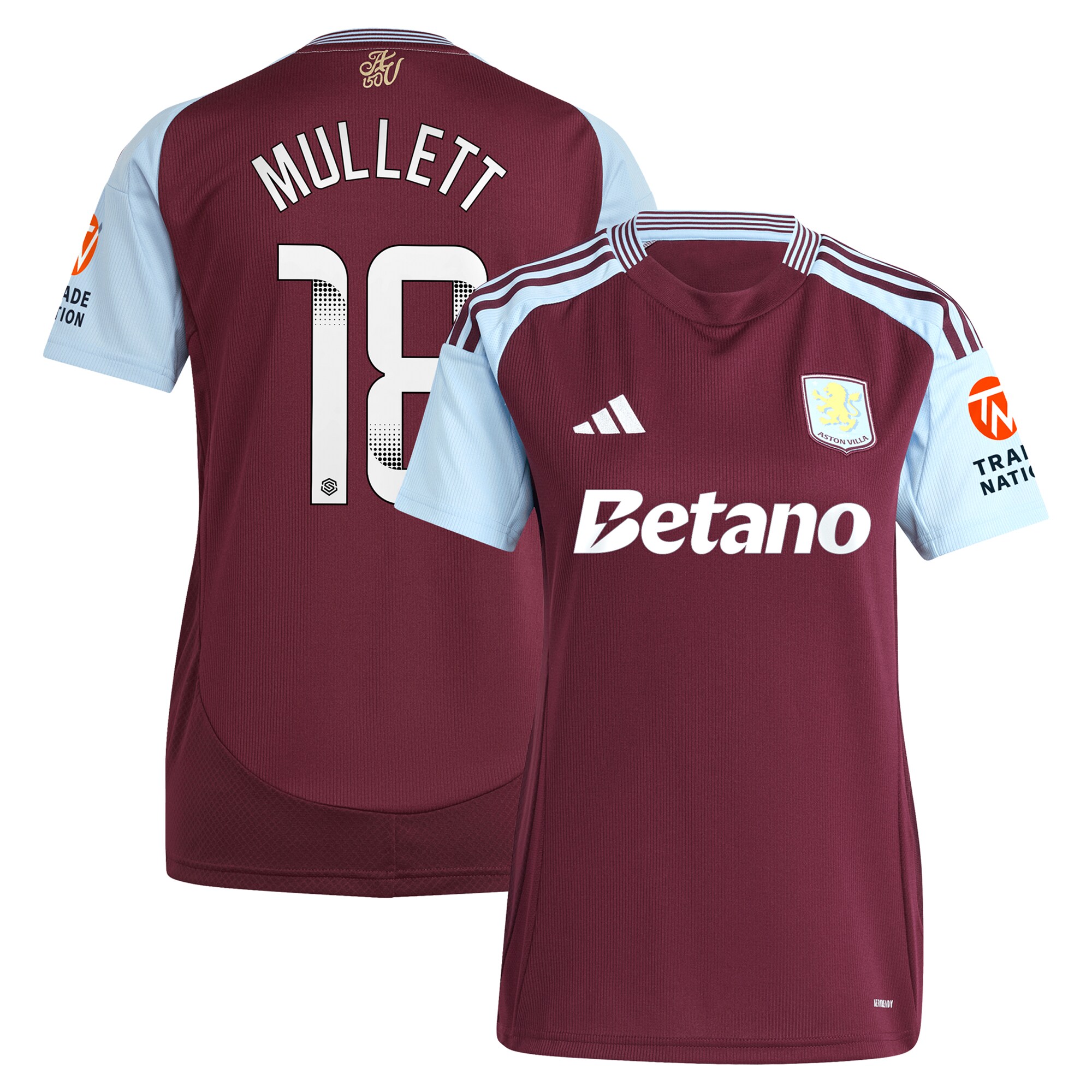 Explore the aston villa wsl adidas home shirt 2024-25 – womens with mullett 18 printing Collection of Aston Villa jerseys. Authentic, high-quality football shirts for every supporter, available worldwide.