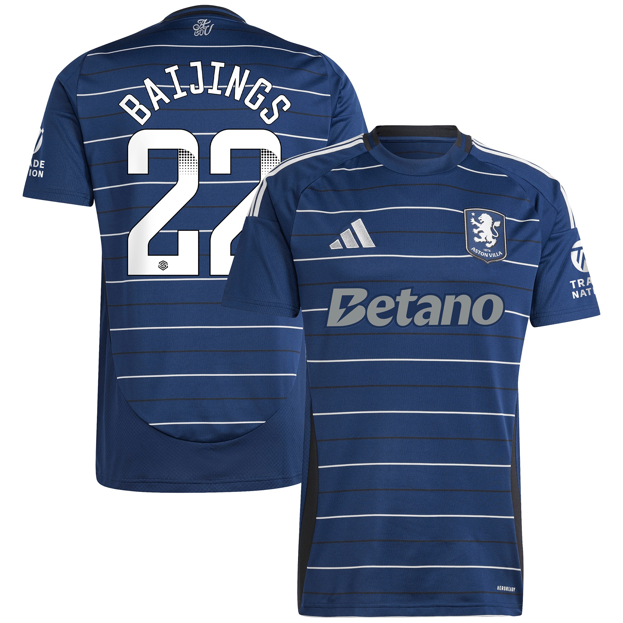 Explore the aston villa wsl adidas third shirt 2024-25 with baijings 22 printing Collection of Aston Villa jerseys. Authentic, high-quality football shirts for every supporter, available worldwide.