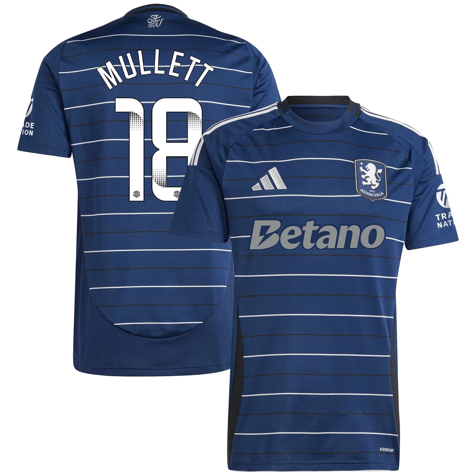 Explore the aston villa wsl adidas third shirt 2024-25 with mullett 18 printing Collection of Aston Villa jerseys. Authentic, high-quality football shirts for every supporter, available worldwide.