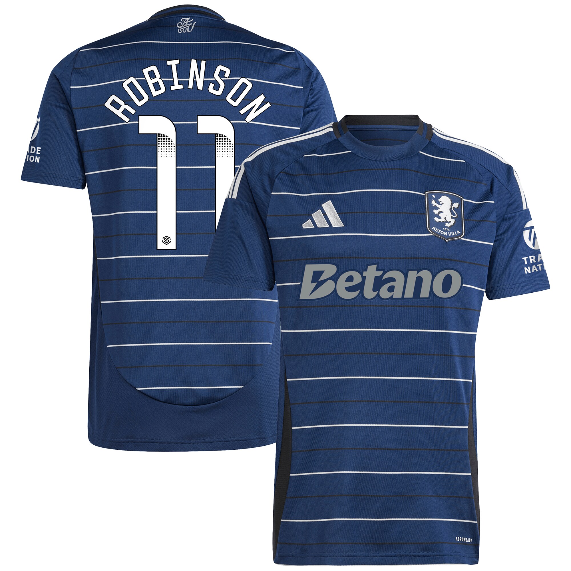 Explore the aston villa wsl adidas third shirt 2024-25 with robinson 11 printing Collection of Aston Villa jerseys. Authentic, high-quality football shirts for every supporter, available worldwide.