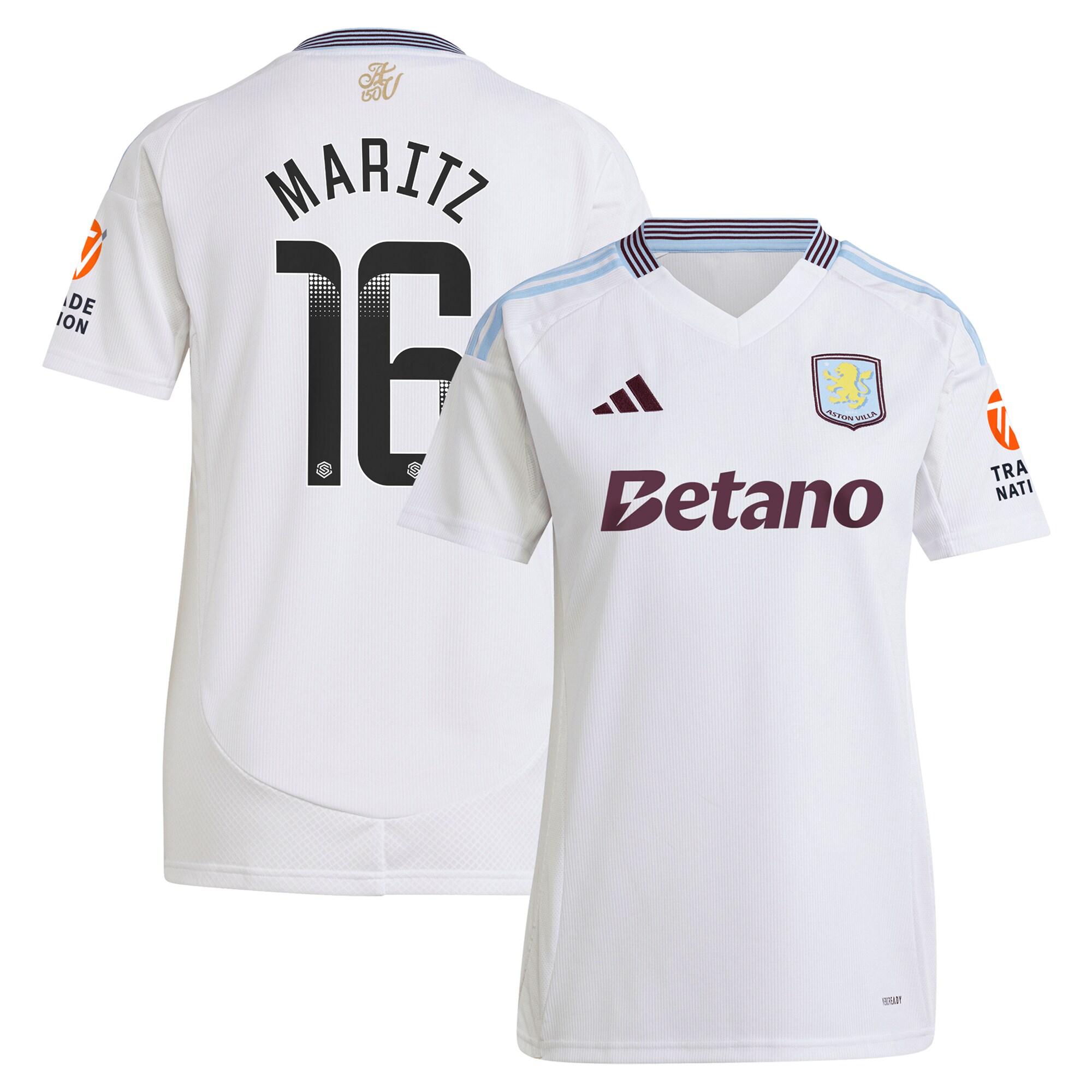 Explore the aston villa wsl away shirt 2024-25 – womens with maritz 16 printing Collection of Aston Villa jerseys. Authentic, high-quality football shirts for every supporter, available worldwide.