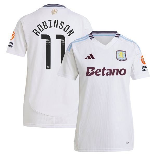 Explore the aston villa wsl away shirt 2024-25 – womens with robinson 11 printing Collection of Aston Villa jerseys. Authentic, high-quality football shirts for every supporter, available worldwide.