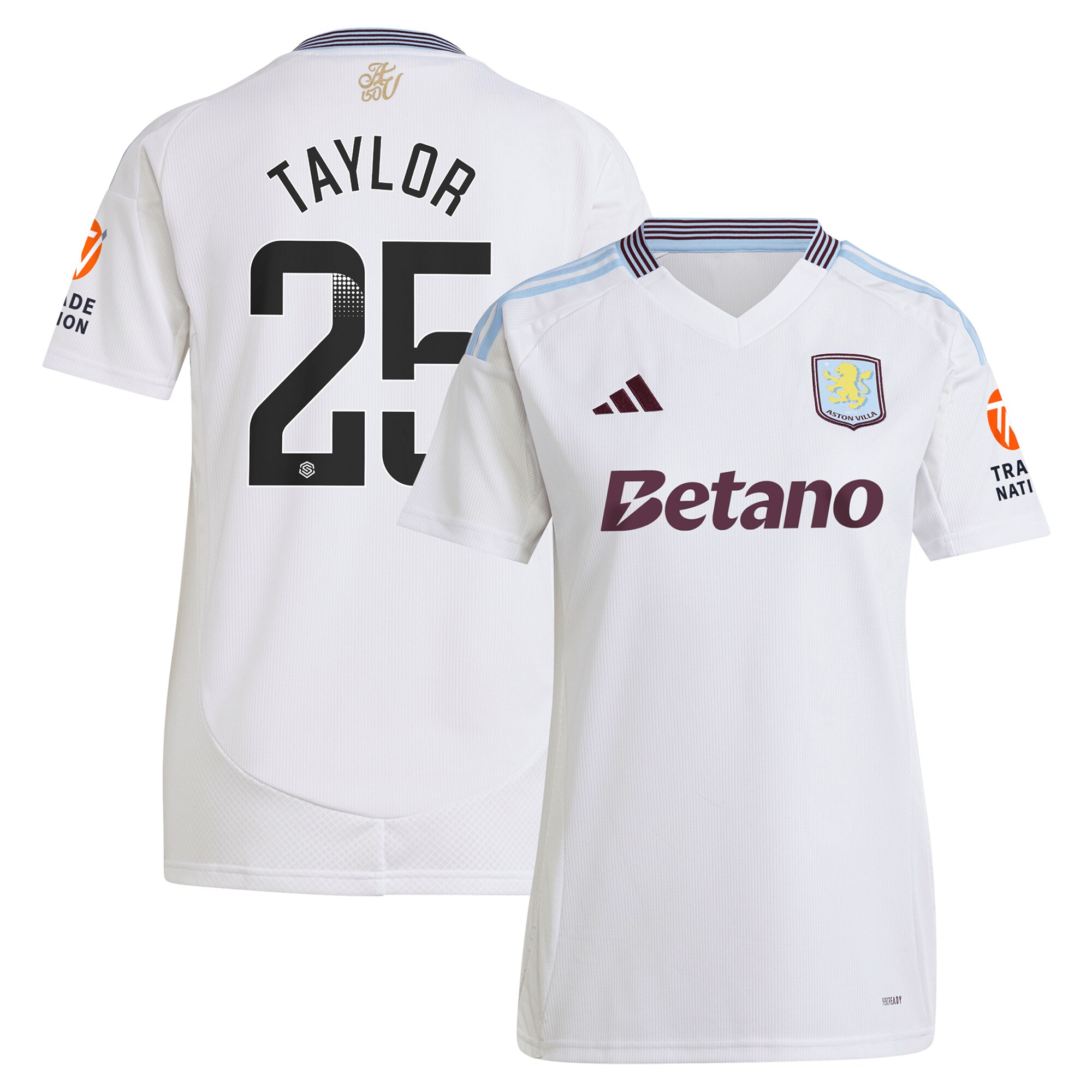 Explore the aston villa wsl away shirt 2024-25 – womens with taylor 25 printing Collection of Aston Villa jerseys. Authentic, high-quality football shirts for every supporter, available worldwide.